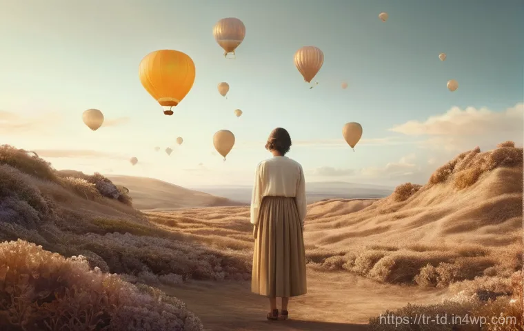 자서전적 치료법과 건강한 대인관계 구축 - **Prompt:** A solo figure, a woman in her late 20s, stands in a surreal, dreamlike landscape compose...